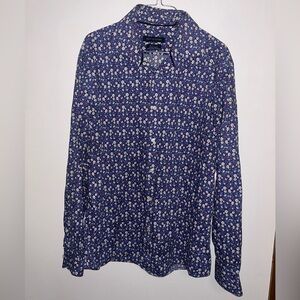 Tommy Hilfiger Navy Floral Button Down Shirt